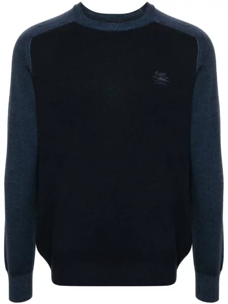 Pulover Etro cu broderie albastru