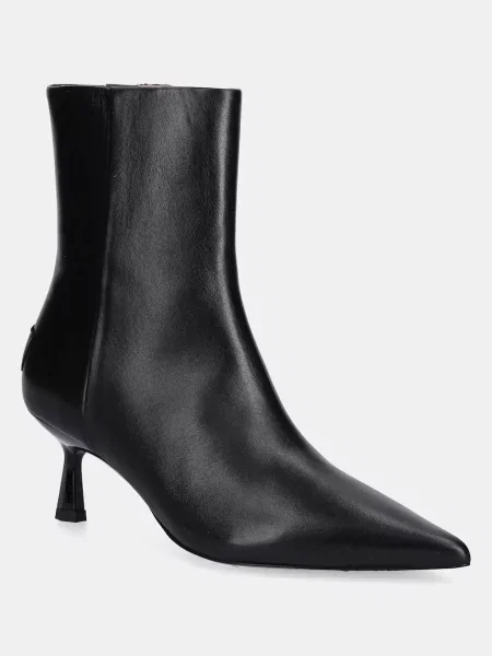 AllSaints cizme de piele VIVIAN BOOT cu cui negru