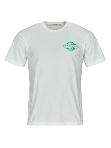 Majica Replay s kratkimi rokavi bela