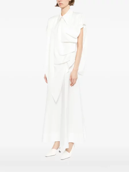 Kołnierzykowy koszula Gaz De Lin drapowana biała