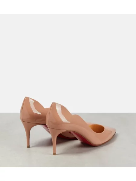 Usnjene lakirane salonarji Christian Louboutin bež