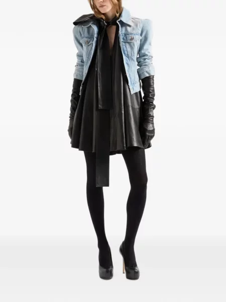 Rochie mini 7 For All Mankind cu legături negru