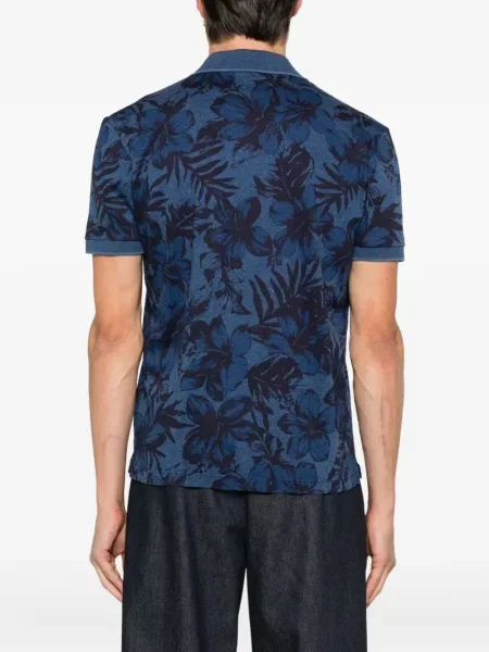 Polo Gran Sasso cu model floral cu imagine albastru
