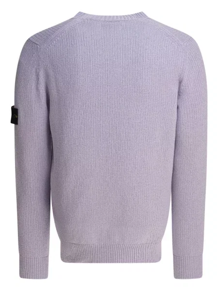 Pulover Stone Island cu decolteu rotund cu strasuri violet