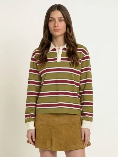 Claudie Pierlot Koszulka Polo Z Jerseyu gruen oliwkowa