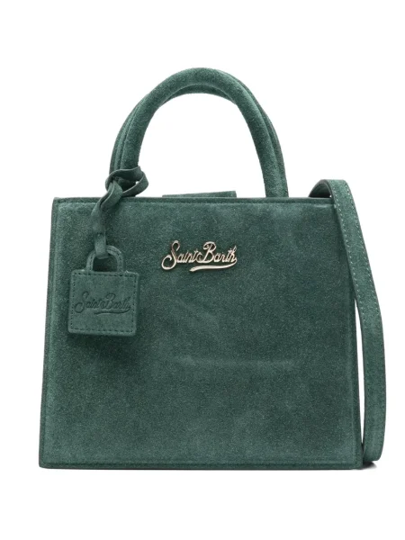 Geantă Mc2 Saint Barth din piele de căprioară verde