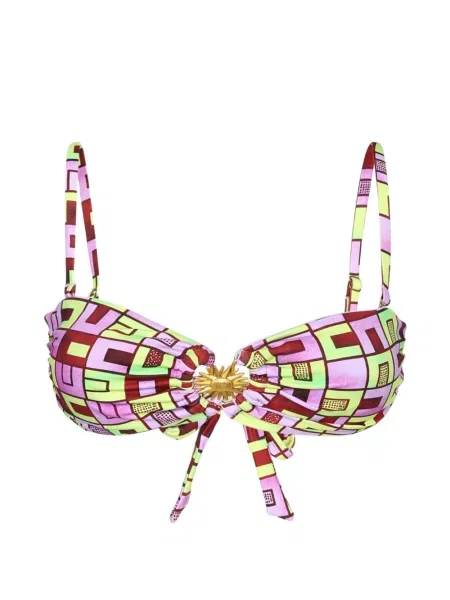 Top Vlisco Dialogues cu imagine cu imprimeu geometric roz
