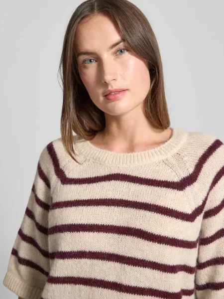 Sweter z dzianiny z prążkowanymi wykończeniami Milano Italy