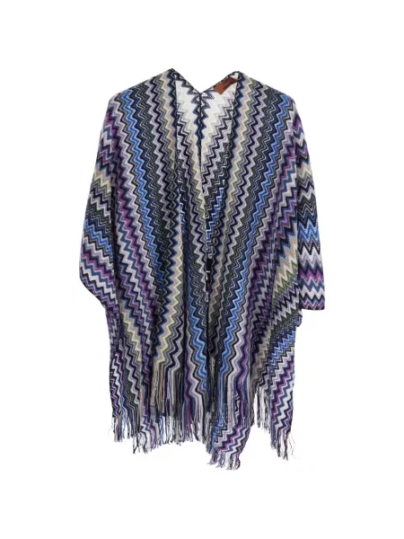 Palton Missoni cu franjuri albastru