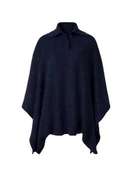 Poncho Fabiana Filippi tricotate albastru
