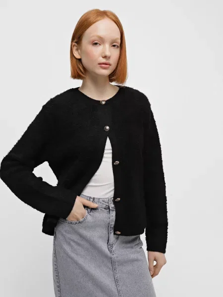 Кардиган Braska віскоза/бавовна чорний