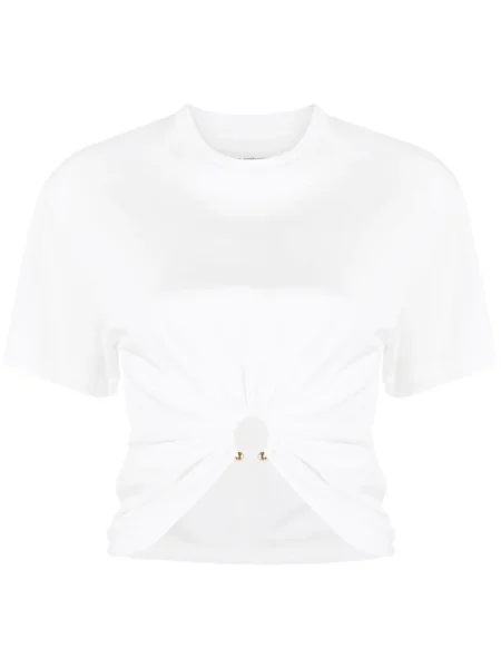 Tricou Paco Rabanne scurt alb