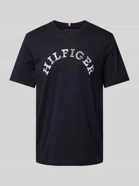 T-shirt z nadrukiem z logo Tommy Hilfiger granatowa
