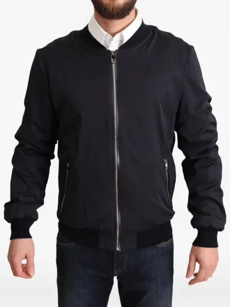 Geacă bomber Dolce & Gabbana de mătase negru