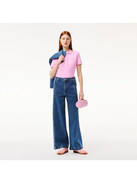 Lacoste Koszulka Polo Slim Fit Z Elastycznej Bawełny Piqué biała