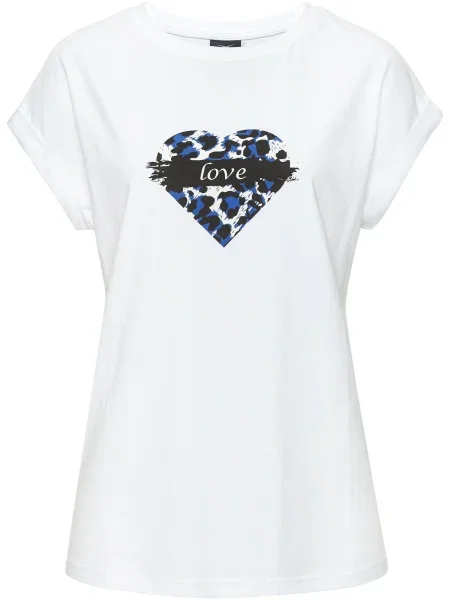 LASCANA Tricou albastru gențiană / negru alb