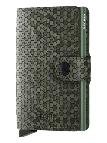 Δερμάτινο πορτοφόλι Secrid Miniwallet Hexagon Green πράσινο