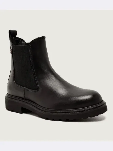 Tommy Hilfiger De piele ghete chelsea CHELSEA negru
