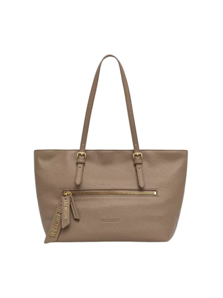 Love Moschino torebka shopper z imitacji skóry beżowa