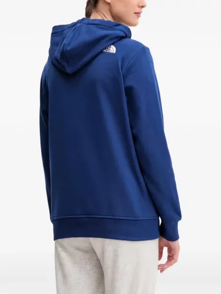 Суичър с качулка The North Face с автограф синьо