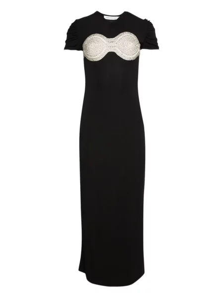 Sukienka Christopher Esber z kryształkami garniturowa czarna