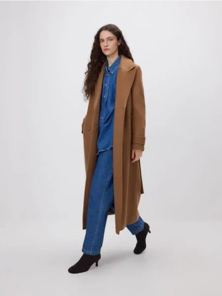 Reserved Пальто з додаванням вовни бежевий