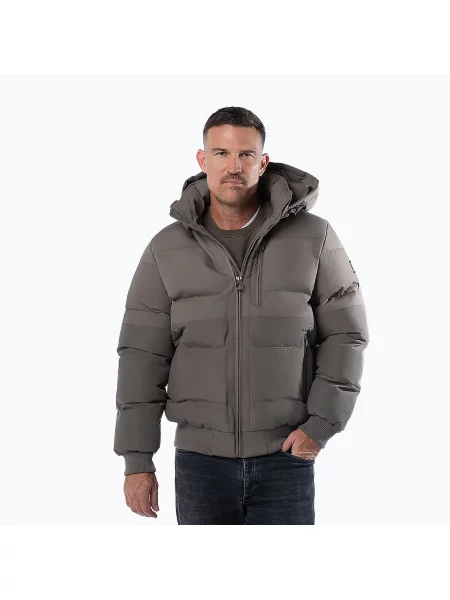 Geacă de iarnă pentru bărbați Pitbull Patton Quilted Hooded taupe
