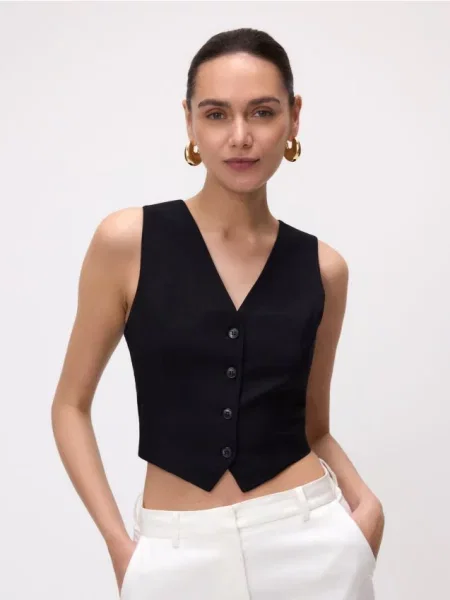 Reserved Костюмна жилетка з зав'язками чорний