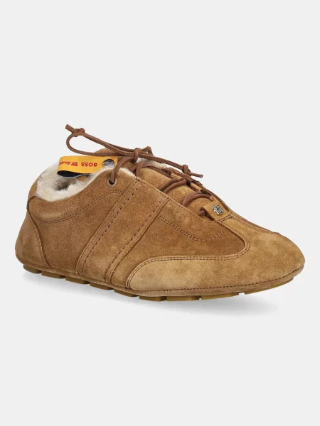 BOSS sneakers din piele întoarsă x Steiff Roxanne maro