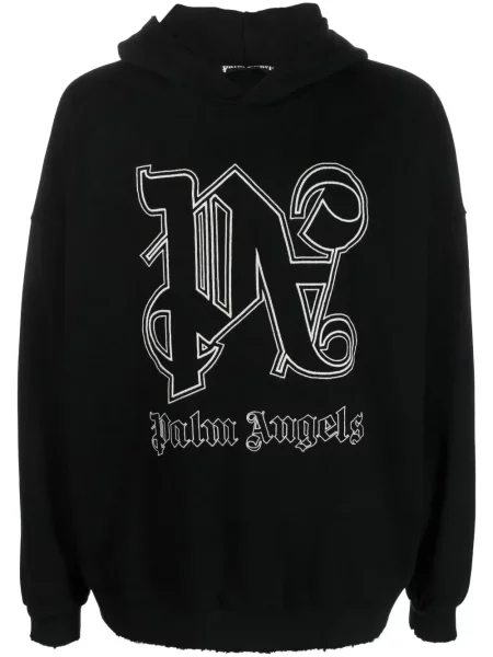 Hanorac cu glugă Palm Angels cu broderie negru