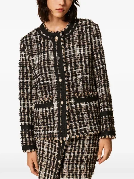Bouclé geacă Twinset negru