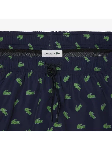 Lacoste Kąpielówki Średniej Długości Z Nadrukiem Krokodyla niebieski