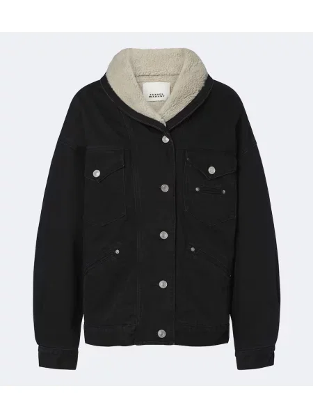 Geacă de blugi Isabel Marant din fleece negru
