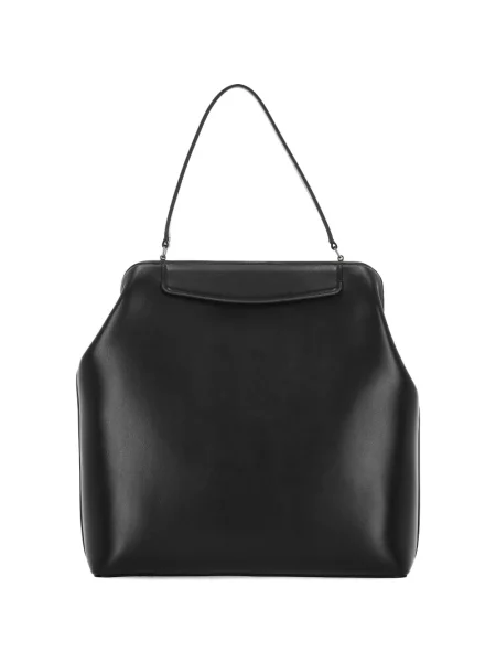 Кожена шопинг чанта Carven черно