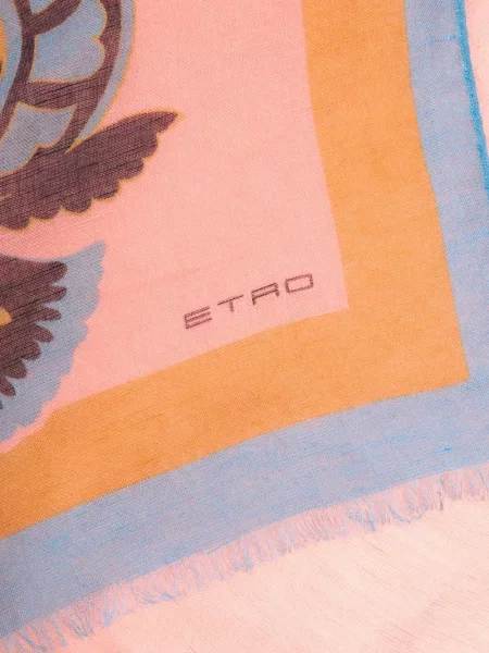Fular Etro cu model floral roz