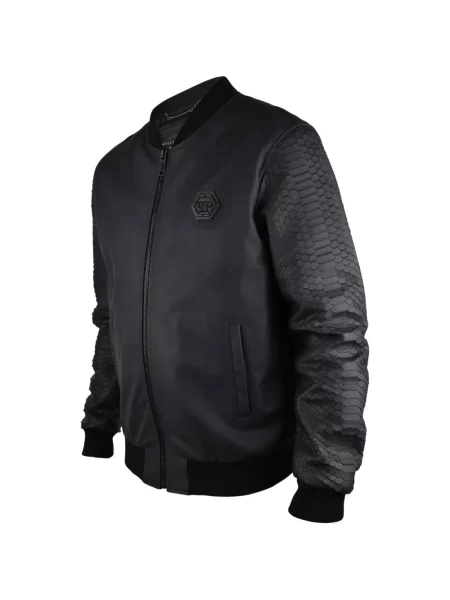 Geanta de piele Philipp Plein negru