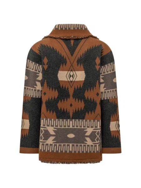Cardigan Alanui din jacard maro