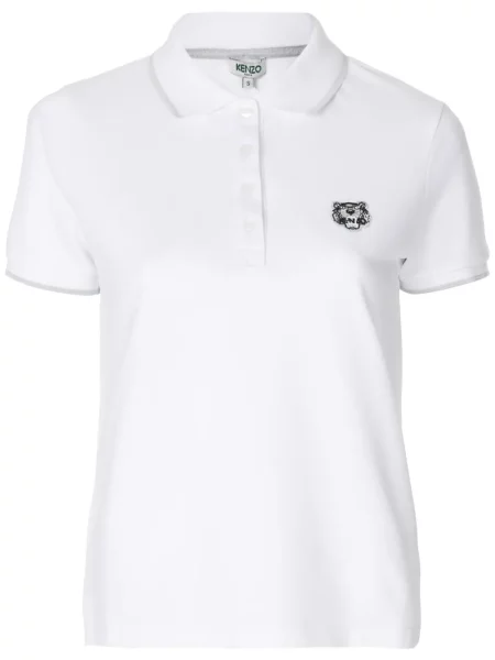 Tricou polo Kenzo cu dungi de tigru alb