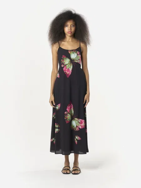 KOROSHI Rochie de vară verde deschis / roz / roz zmeură negru