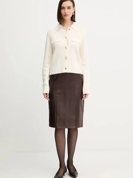 Кардиган з домішкою вовни Morgan легкий MIMDIE бежевий