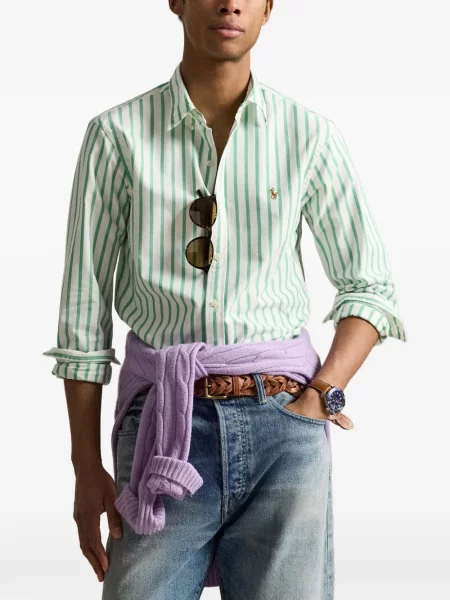 Șapcă Polo Ralph Lauren cu decolteu în V cu autograf în carouri albastru