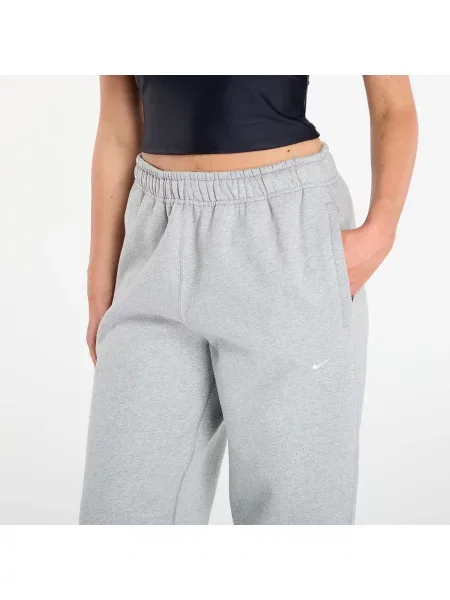 Παντελόνια Nike Solo Swoosh Fleece Open-Hem Pants Dk Grey Heather/ Lt Smoke Grey/ White L λευκό