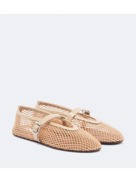 Pantofi cu toc Alaïa plasă de plasă bej