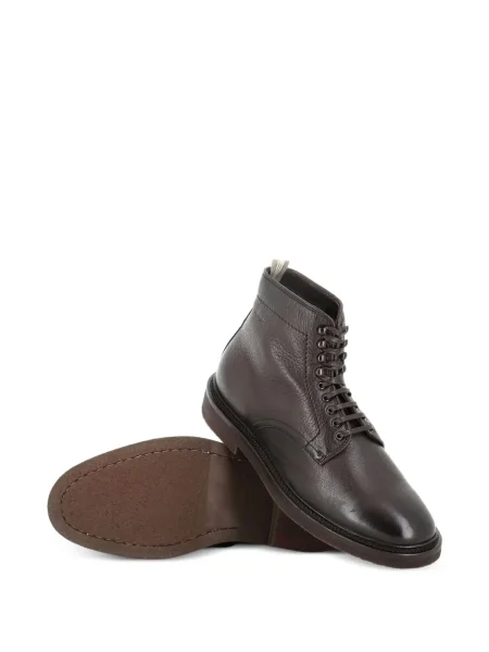 Botine Officine Creative cu șireturi din piele maro