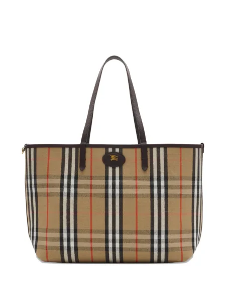 Geantă Burberry în carouri maro