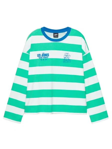 Pull&Bear Tricou STWD safir / verde mentă alb