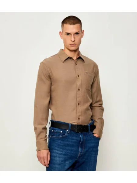 Cămașă din denim Tommy Jeans bej