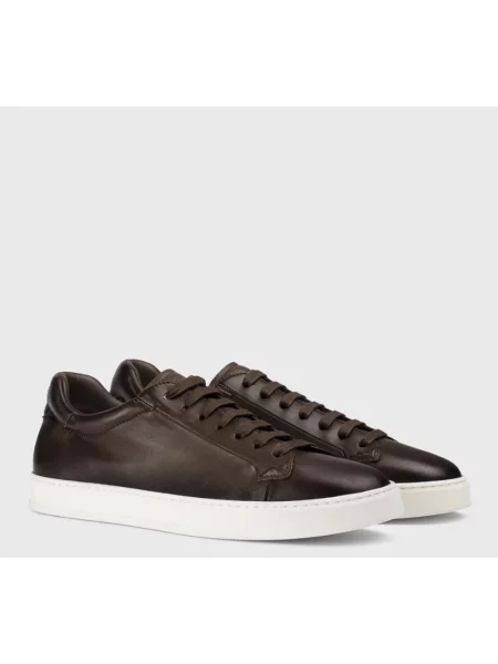 Sneakersy Doucal's skórzane brązowe
