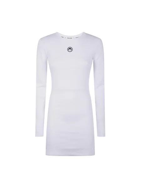 Sukienka mini Marine Serre z dżerseju garniturowa prążkowana biała