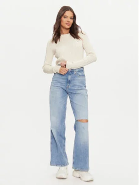 Tommy Jeans Jeansy Claire Wide Leg modrá